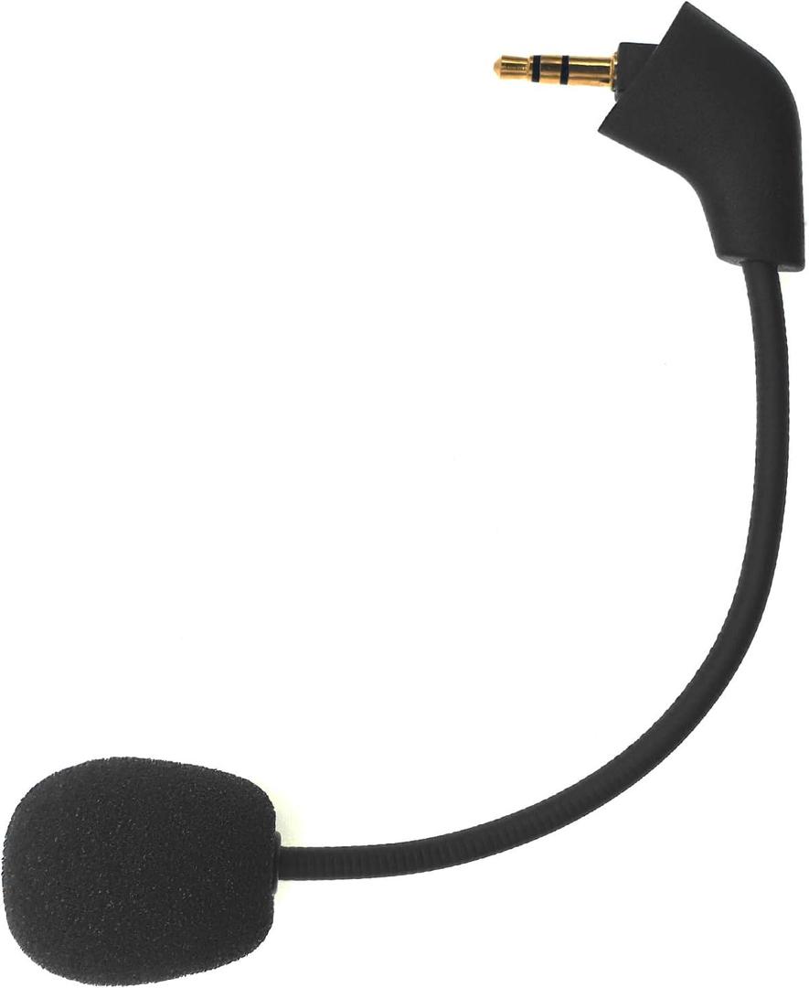 Mic Replacement Microphone Boom fits for Kingston HyperX Cloud, Cloud X and Cloud II 1st Version for PS4 Xbox One Nintendo Switch Computer PC Gaming Headsets Noise Cancelling 3.5mm Jack Black (Angle Jack Slot)