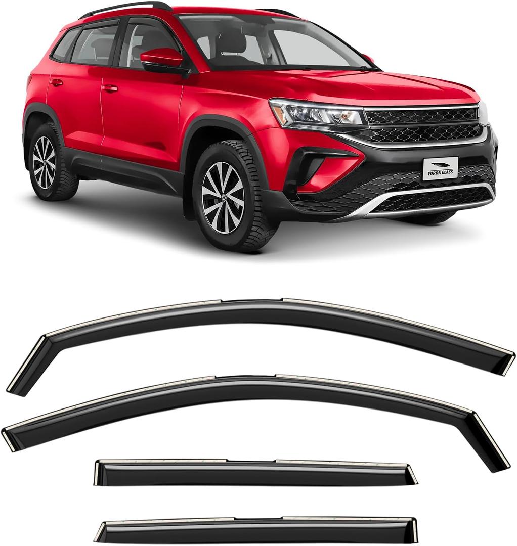 in-Channel Extra Durable Rain Guards for Volkswagen Taos 2022-2025, Window Deflectors, Vent Window Visors, 4 Pieces - 200538
