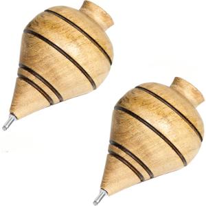 (2 Pack) Mexican Classic Mesquite Wood Spinning Trompo/Trompo de Madera de Mezquite