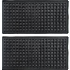 Rubber Service Bar Mat, Anti-slip12 x 6" Rubber Bar Spill Mat, 2 Pcs Premium PVC Pad for Kitchen, Restaurant, Countertop, Hotel, Beverages(2Pcs)