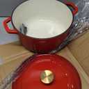 Mueller 6 Qt Enameled Cast Iron Dutch Oven, Heavy-Duty Casserole Dish and Braiser Pan with Lid and Stainless Knob, Safe for All Cooktops