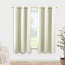 KOUFALL Small Window Curtains 45 Inch Length for Kitchen,2 Panels Set Blackout Grommet Short Room Darkening Shades Blinds for Bedroom Windows Nursery,34 Wide,Cream Off White Ivory Beige