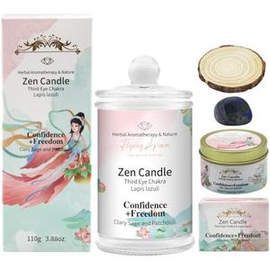 APSARAS Confidence+Freedom Scented Candles, Clary Sage and Patchouli Aromatherapy Spring Candle Sets for Women Gift for Bathroom, Jar Non Toxic Soy Candles for Home Scented, 36 Hours Burn Time Pack Of 2