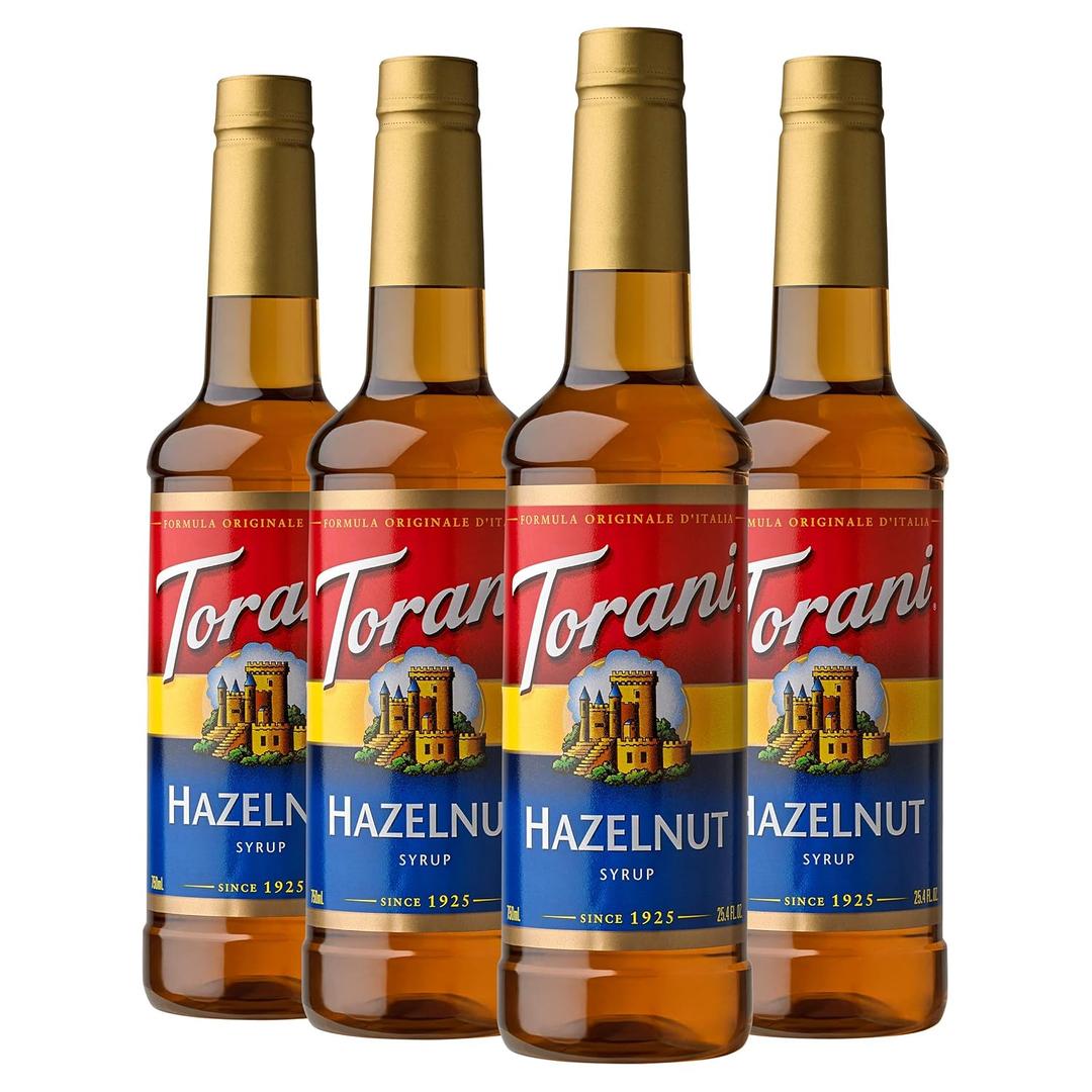 Torani Syrup, Hazelnut, 25.4 Ounces (Pack of 4) (EXP 02/17/28)