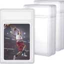 Trading Cards Protector Case Acrylic Clear Baseball Card Holders with Label Position Hard Sleeves Small Sturdy Storage Box for Standard Collector Sport Game Grade(12 Pieces)