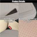 Leather Car Seat Cover, Auto Front Bottom Seat Cover Luxury Car Seat Protector Anti-Slip Waterproof Cushion Cover with Storage Pocket, for Most Cars, Trucks, SUVs (Light Grey)