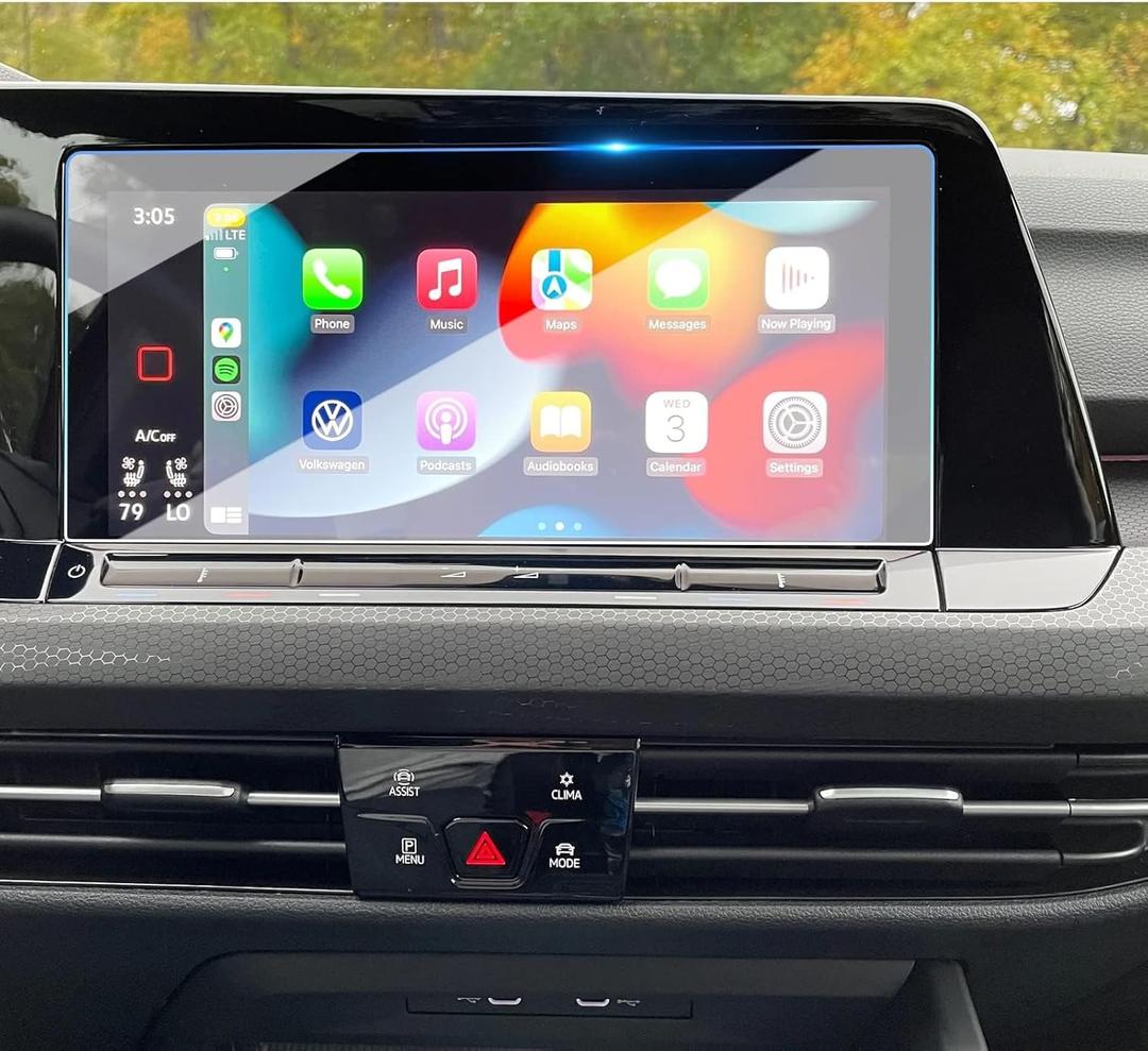 TTCR-II Compatible With 2022-2024 Volkswagen Golf GTI and R 10 Inch Screen Protector, Tempered Glass Touchscreen Protector for VW Golf GTI Autobahn SE and R 4motion (10 Inches)
