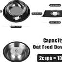 Serentive 2 Pcs Non-Slip Stainless Steel Small Cat Food Bowls - Unbreakable, Thicken 13 Oz Cat Dishes - Indoor, Removable Rubber Base, Easily Clean, Lovely Color