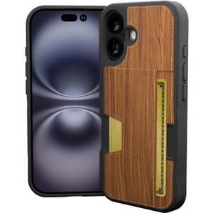 Smartish iphone17 Wallet Case - Wallet Slayer Vol. 2 [Slim + Protective] Credit Card Holder w/Kickstand - Drop Tested Hidden Card Slot Cover for Apple iphone17 - Walnut Woods