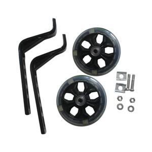 Training Wheels with Brackets & Hardware for Scooters and Bicycles (Black) - Fits 12", 14", or 16" Rear Wheels, Bike Support Wheels, Scooter Training Wheels, Set of 2 With Hardware
