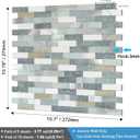 BeNice Peel and Stick Backsplash for Kitchen Mosaic Bathroom Marble Shower Tile Stickers Waterproof(10sheets,Blue Gray)