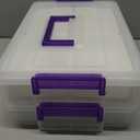 IRIS USA 9 Qt. Plastic Craft Storage Container Bins with Lids, 1 Pack, Small Art & Office Supply Organizer Tote, Sensory Bins & Boxes for Home & University, Latchable, Stackable, Portable, Clear