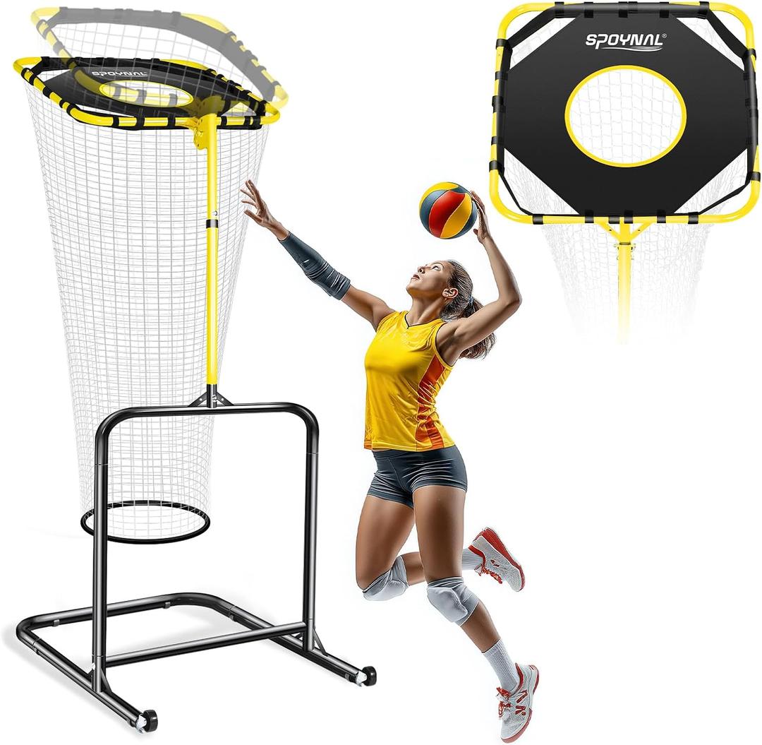 SPONAL Volleyball Setter Training Net, 4.6 ft- 10 ft, 5 Heights & 7 Angles