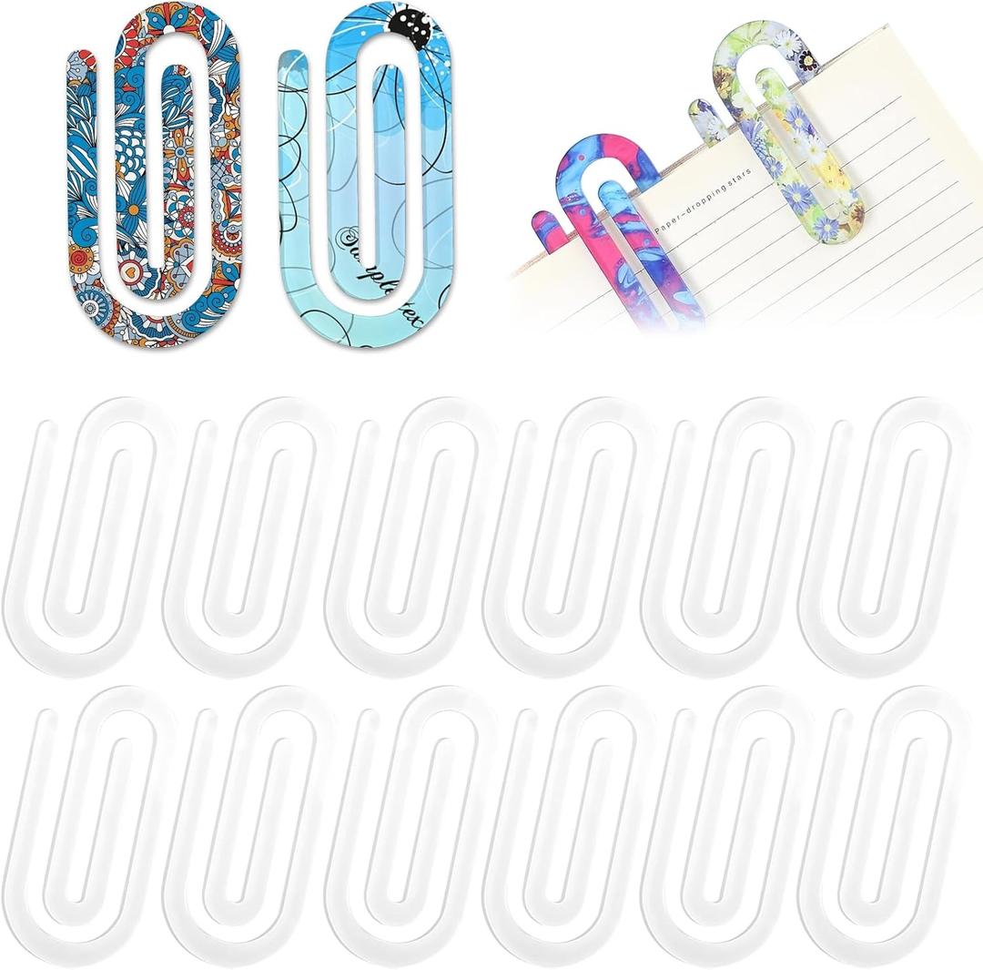 12 Pcs Sublimation Paper Clips Jumbo Blanks, 4x2 Inch Acrylic Sublimation Paperclips Blanks Large, Personalized Paper Clips for Crafts, Gifts, Home, Office, School Use