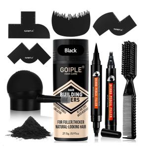 Beard Pencil Filler for Man Water Proof Beard Pen & Beard Brush Long Lasting Coverage Natural Finish - Black Hair Fiber Enhancements Barber Spray - Male Mustache Repair Shape Enhance Card Facial Hair