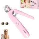 2 in 1 Dog & Cat Nail Clippers Grinder with Lights, Quick Sensor Safety Guard & Ultra-Quiet USB Rechargeable Cat & Dog Nail Trimmers for Small Medium Large Pets Nail Grinder with 2 bells(Pink)