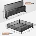 PHINOX Under Bed Storage Containers with Wheels - Shoe Storage Organizer Drawer, Tool-free Assembly Metal Underbed Storage for Bedroom Clothes, Shoes, Blankets - (4 Pack(15.7×23.6"))