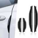 Pack-4 Car Door Anti-Collision Strip, 5.7In x 0.8In Vehicle Side Door Edge Protector, Universal 3.1In x 0.8In Automotive Decorative Sticker Replacement for Truck SUV Car (Black)