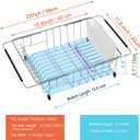iPEGTOP Expandable Multifunctional Dish Drying Rack, Over The Sink, in Sink Or On Counter Dish Drainer Rack Organizer Shelf with White Utensil Silverware Holder, Rustproof Stainless Steel