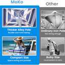 MoKo Beach Cabana, 8'8' Large Beach Canopy with Side Wall, UPF 50+ Protection Easy Setup Beach Tent Sun Shelter, Adjustable Height Wind Resistant Cabana Beach Tent for Whole Family, Navy Stripes