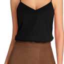 MANGOPOP Women's Bodysuit V Neck Spaghetti Strap Tank Tops Cami Backless Sleeveless Loose Fit Blouse Body Suits Sexy Casual, X