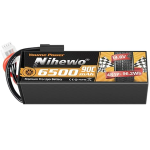 4S Lipo Battery 14.8V Lipo Battery 6500mAh 90C Hard Case with TX Plug + EC5 Adapter Compatible with 1/5 1/6 1/7 1/8 RC Car Truck Vehicles Truggy Buggy Boat Airplane Models
