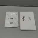 Kingdder 1 Pcs 3gang 1blank 2toggle Wall Plate Standard Size Stainless Steel White Light Switch Plate Gloss Finish 3gang 4.50" x 6.38" Corrosionresistant Gfci Outlet Receptacle (2toggle/1blank)