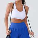 Women's High Waisted Running Shorts with Spandex, Athletic Shorts for Women Light and Airy with Wind-Resistant Fabric (Blue)