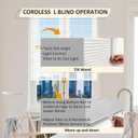 Cordless Vinyl Mini L Blinds 42" W x 64" H, 1" Slat White Horizontal Windows L Blind for Door, Shades, Camper, Light Filtering, Interiors, Arrive 1/2 Inch Narrower Indoor
