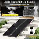 7 Feet Portable Wheelchair Ramp with Sopport Legsk, Black Seamless Non-Slip Aluminum Folding Handicap Ramp,Threshold Ramp for Doorways, Wheel Chair Ramp for Home Steps