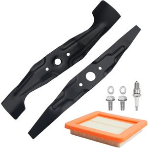 72531-VH7-000 & 72511-VL0-S00 Mulching Blades Kit for Honda HRX217/HRR216 21" Microcut Twin Blade Kit - Complete Maintenance Kit with Air Filter 17211-Z8B-901,Spark Plug,Bolts and Spacer