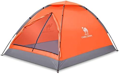 CAMEL CROWN Tents for Camping 2 Person Camping Dome Tent, Waterproof,Spacious, Lightweight Portable Backpacking Tent for Outdoor Camping/Hiking, Orange