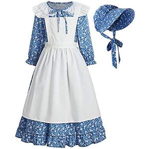 ReliBeauty Pioneer Girl Dress Colonial Prairie Costume, Size 160