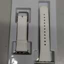 MNBVCXZ Compatible with Apple Watch Band 38mm 40mm 41mm 42mm 44mm 45mm 46mm 49mm Women Men Genuine Leather Replacement Strap for iWatch Series 11 10 9 8 7 6 5 4 3 2 1 SE Ultra (White/Silver)