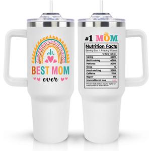 LHSCVUFASC Mothers Day Gifts for Mom from Daughter Son, Best Mom Ever Tumbler for Mother Wife, Christmas Birthday Gifts Ideas for Moms, Mama 40Oz Insulated Tumbler Cup
