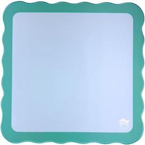 Generic Mini Mahjong Mat (4 Color Combinations) | Scalloped Edges & Bright Colors | 21"" x 21"" (Blue Center- Green Scallop)