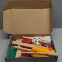 JustForKids Wooden Detachable Kids Cleaning Set - Duster, Brush, Mop, Broom and Hanging Stand Play - Housekeeping Kit - STEM Toys for Toddlers Girls & Boys, Total 6 Pieces,Multi Color,10071