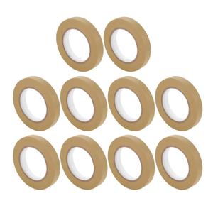 10 Pcs 0.7 Inches x 54.7 Yards Universal Painters Tape - DIY Car Auto Paint for Masking Tape No Residue - Crepe Paper Brown