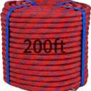 200ft 3/8 Inch Climbing Rope, Heavy Duty Arborist Rope, Nylon Rigging Rope for Tree Work,Bull (Red)