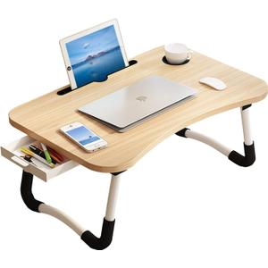 Lap Desk,Portable Laptop Desk,Foldable Bed Table with Bookshelf Cup Holder