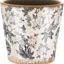 Farmhouse Ceramic Planter 5.5 Inch Large Plants Pot Crack Beige Gray Flowers Plant Pots with Drainage Hole Indoor Plants Kitchen Rustic Antique Decor Gift