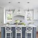 Pendant Lights Kitchen Island: 3 Pack Brushed Nickel Light Fixture Modern with Clear Glass - 10 Inch Mid Century Globe Kitchen Lighting Fixtures Ceiling for Bar