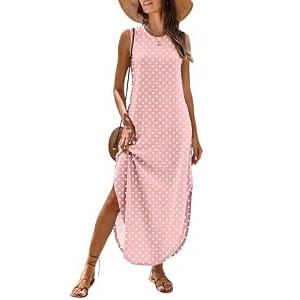 ANRABESS Women Maxi Dress Summer Casual Loose Sleeveless Sundress Coverup Beach Eyelet Dresses 2026 Vacation Travel Outfits Medium