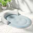 Cooling Dog Bed with Water Mat and Pillow, Waterproof Cooling Mat for Medium Small Dogs up to 50lbs, Pet Cool Pad with Summer Cool Fabric (Grey, C-Shaped)