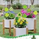 12 Pcs St. Patrick's Day Planter Stakes Shamrock Green Gnomes Decorative Garden Stakes Table Centerpieces Decorations for St. Patrick's Day Irish Party Supplies