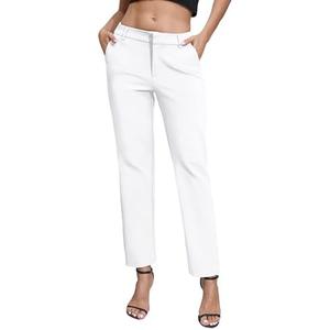 Urban CoCo Women's Elastic Waisted Dress Pants Business Work Casual Stretch Slacks with Pockets. Large