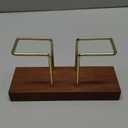 Walnut Wood Glossy Metal Holder Separate Tissue Dispensers Fit for Kitchen and Restaurant B