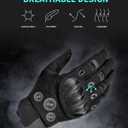 Tactical Gloves for Men, Shooting & Motorcycle Gloves with Hard Shell Knuckle Protection & Leather Palm for Airsoft Motorcycle Cycling Paintball Sports Climbing Training Hunting, Size: M-L