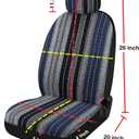 PONYJOYUP Baja Saddle Blanket Car Seat Covers 9PCS Full Set, Breathable and Washable Striped Woven Automotive Vehicle Seat Cover, Universal Seat Cover for Sedan, SUV, Truck, Airbag Compatible
