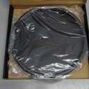 HGF Decorative Tray for Coffee Table, 12 Inch Lightweight Metal Round Serving Trays for Kitchen Counter Organizer Dining Table Centerpiece for Display Candle Vase, Black Round Tray for Bathroom Decor